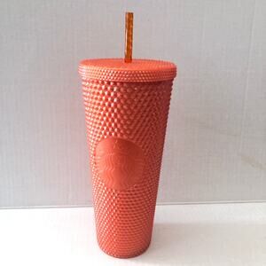 Starbucks Limited Edition Pearl Bling  2022 Orange Studded 24oz Tumbler NEW